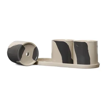 Inlay örtkruka med fat 4 delar - Sand-brown - Ferm Living