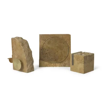 Klint tejphållare 11,6x17 cm - Beige travertin - Ferm Living