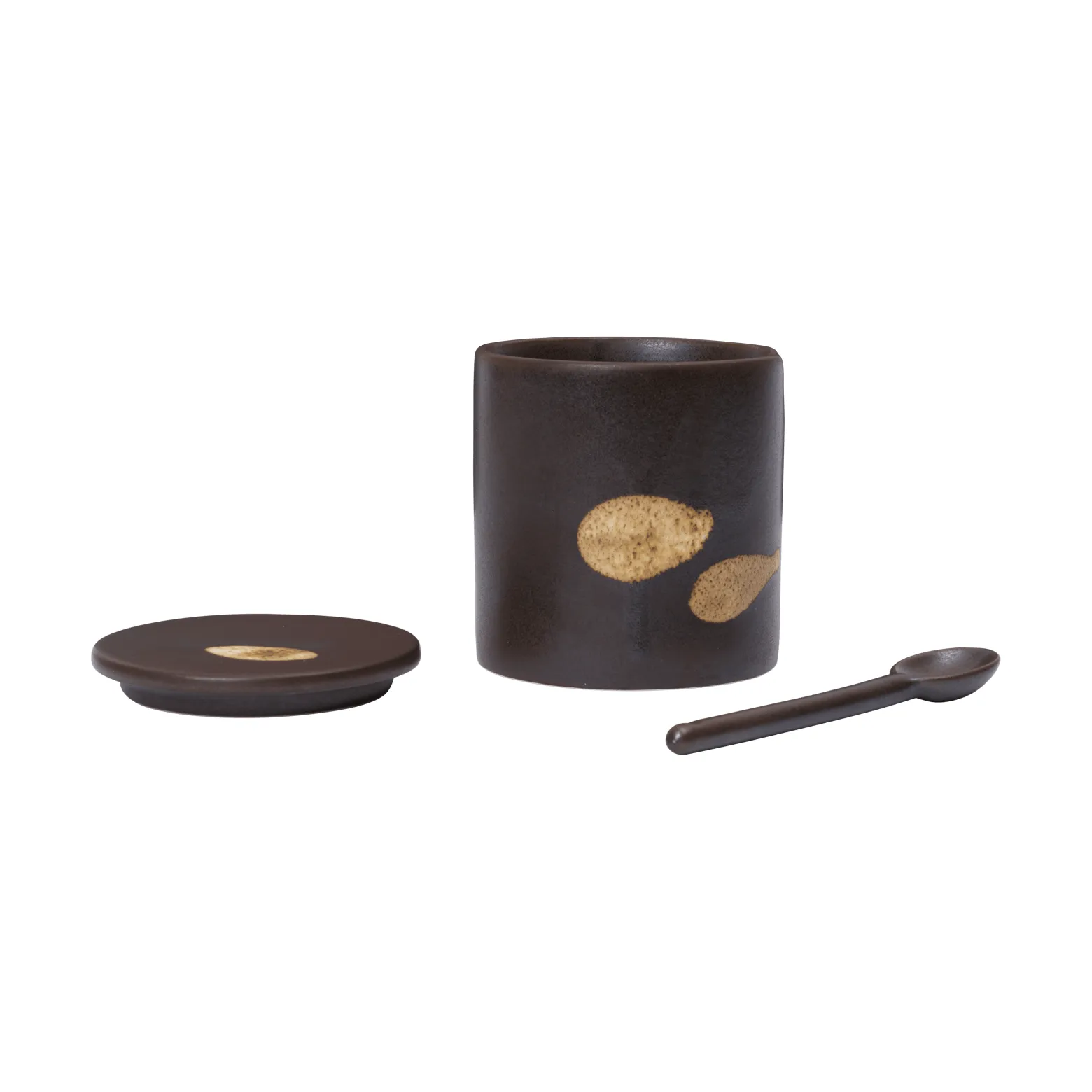 Koyo burk med sked, Dark brown-buff Ferm Living