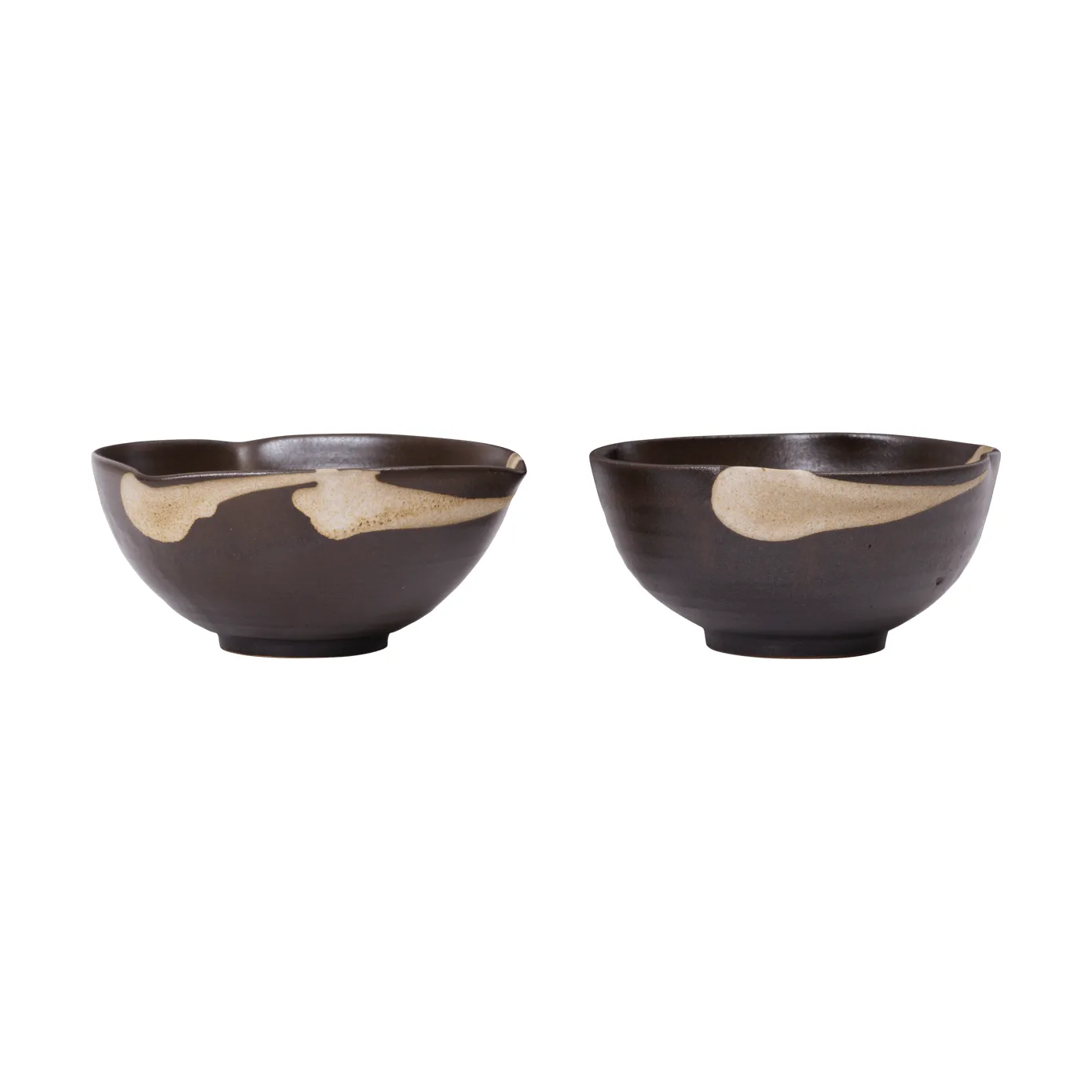Koyo skål 2-pack, Dark brown-buff, Ø11,5x6 cm Ferm Living