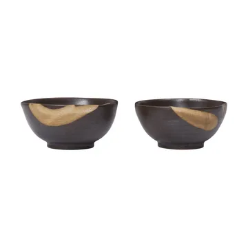 Koyo skål 2-pack - Dark brown-buff, Ø8,5x4,5 cm - Ferm Living
