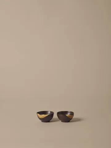 Koyo skål 2-pack - Dark brown-buff, Ø8,5x4,5 cm - Ferm Living