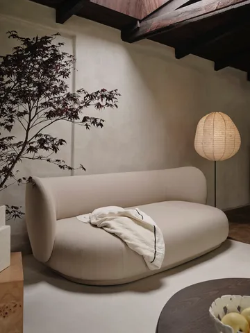 Kurbis golvlampa high - Natural-black - Ferm Living