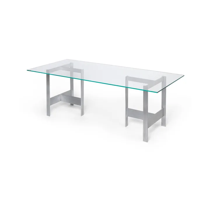 Lager matbord 90x200 cm - Glass-aluminium - Ferm Living