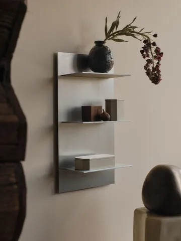 Lager vägghylla triple small - Aluminium - Ferm Living