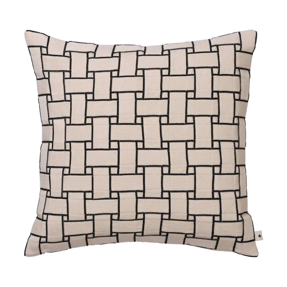 Lattice kuddfodral, Off-white-black, 50x50 cm Ferm Living