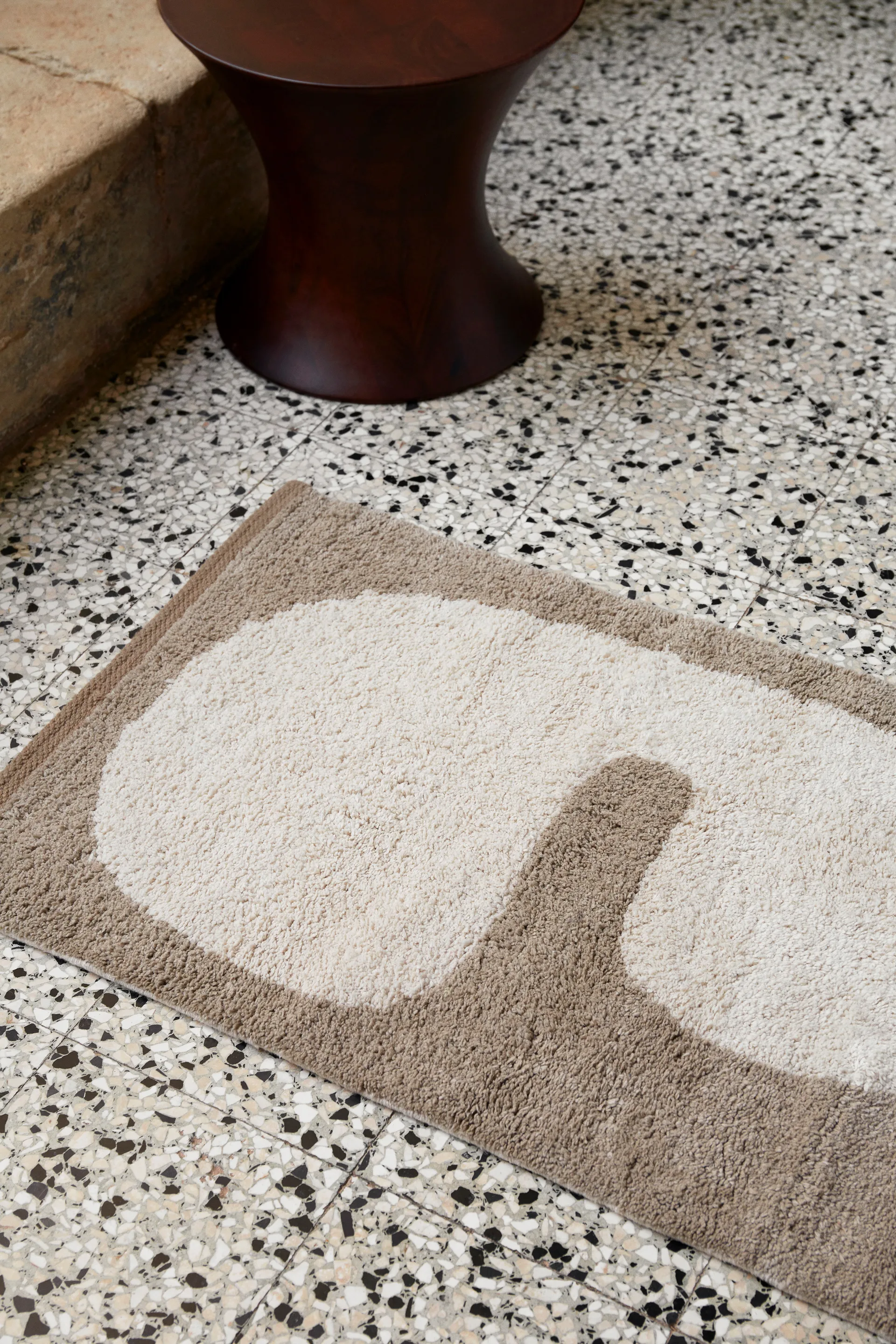 Lay badrumsmatta 50x70 cm, Dark taupe-off white Ferm Living
