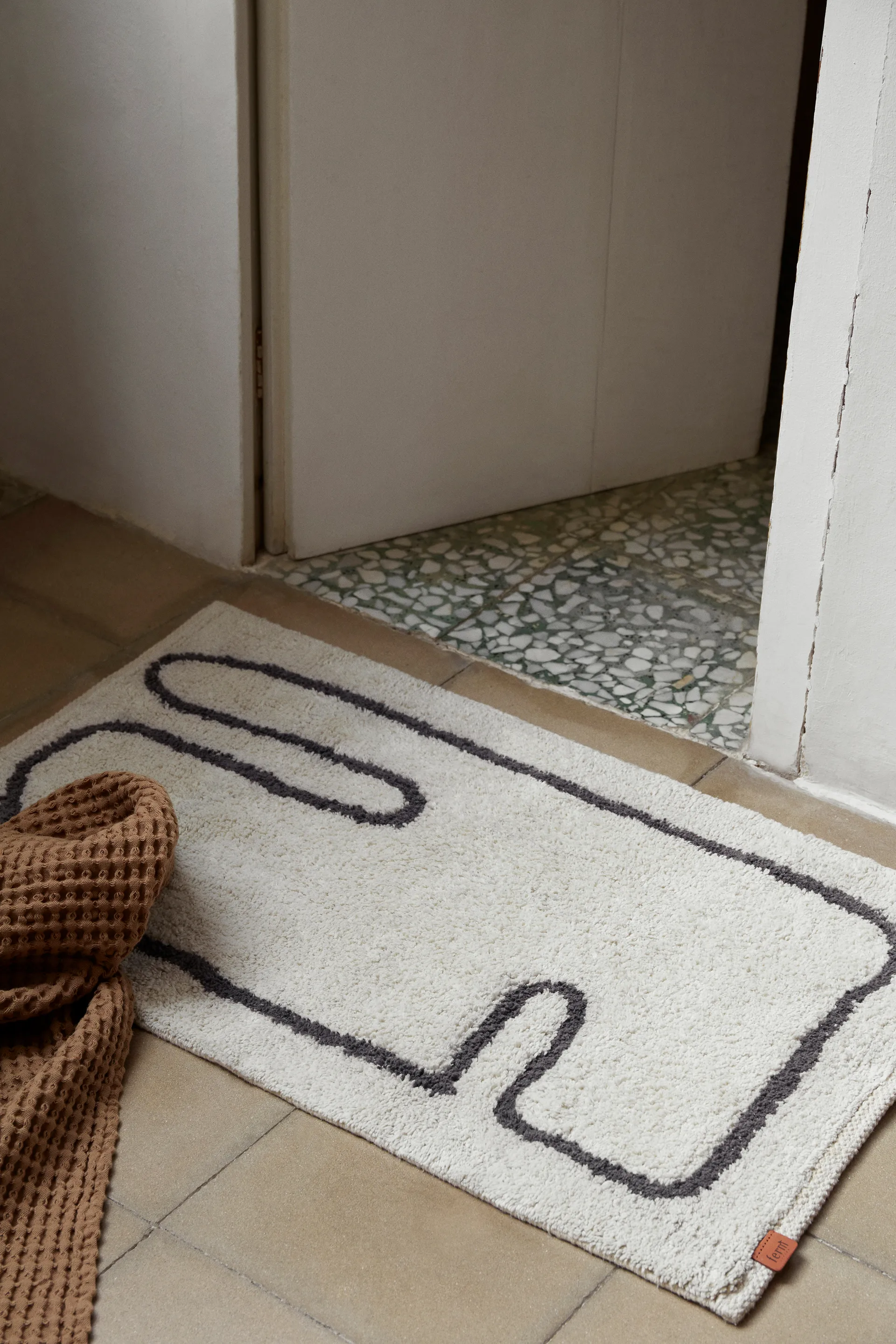Lay badrumsmatta 50x70 cm, Off white-coffee Ferm Living