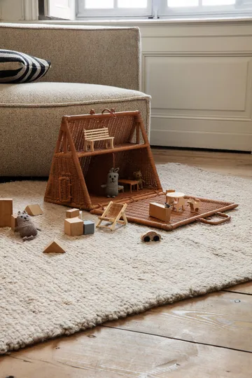 Lee merino rabbit baby stickad kanin - Gråbeige - Ferm Living