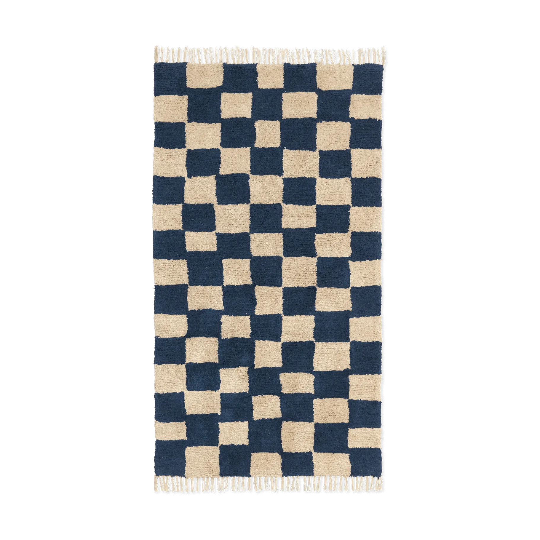 Mara bomullsmatta 80x150 cm, Deep Blue-Warm Sand Ferm Living