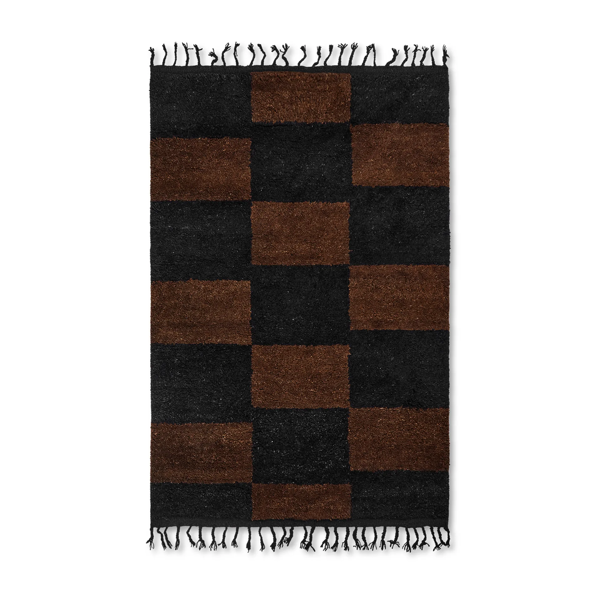 Mara handknuten matta 120x180 cm, Black-chocolate Ferm Living