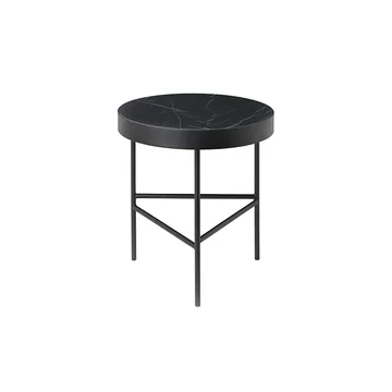 Marble Table soffbord - Marmor svart, medium, svart stativ - Ferm Living