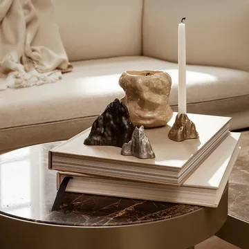Marble Table soffbord - Marmor svart, medium, svart stativ - Ferm Living
