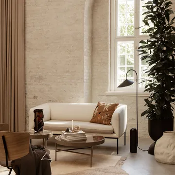 Marble Table soffbord - Marmor svart, medium, svart stativ - Ferm Living