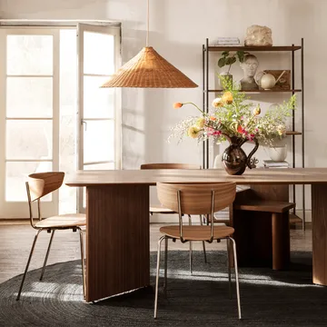 Mingle matbord - oak black, 210cm, svarta metallben - Ferm Living