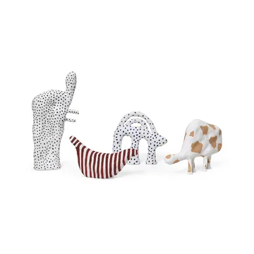 Mumbo skulptur 14,5x18,5 cm - White-blue - Ferm Living