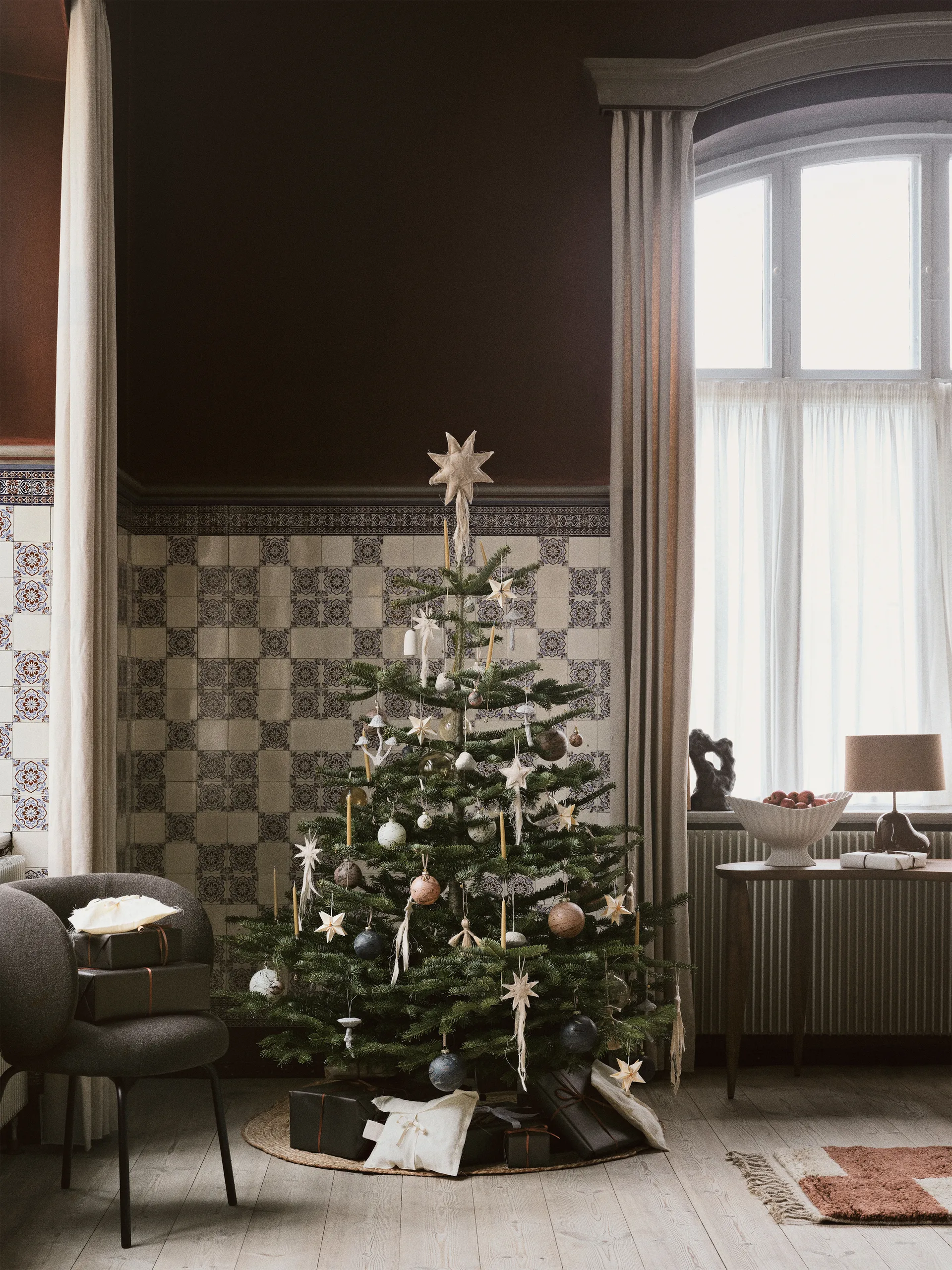 Mushroom ornament julgranshänge 4 delar, Faded white Ferm Living