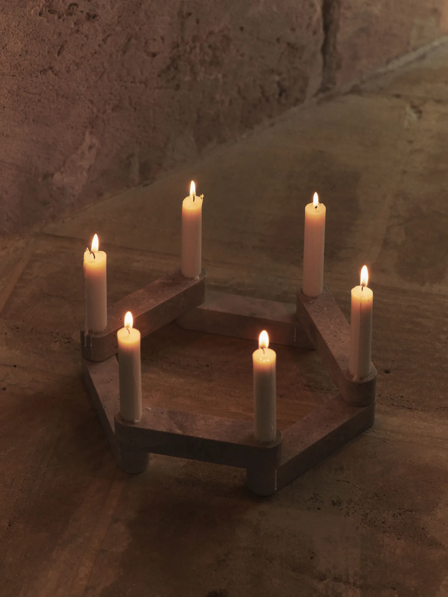 Newel modul ljusstake 6 delar, Travertine Ferm Living