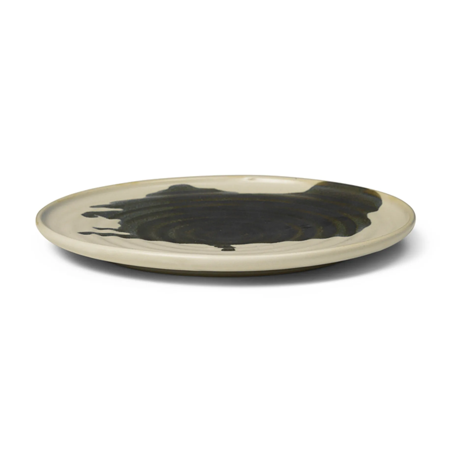 Omhu assiett ⌀21, off white-charcoal Ferm Living
