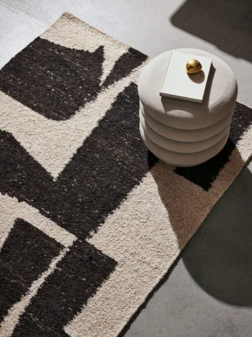 Piece ullmatta - Off-white-Coffee, 140x200 cm - Ferm Living