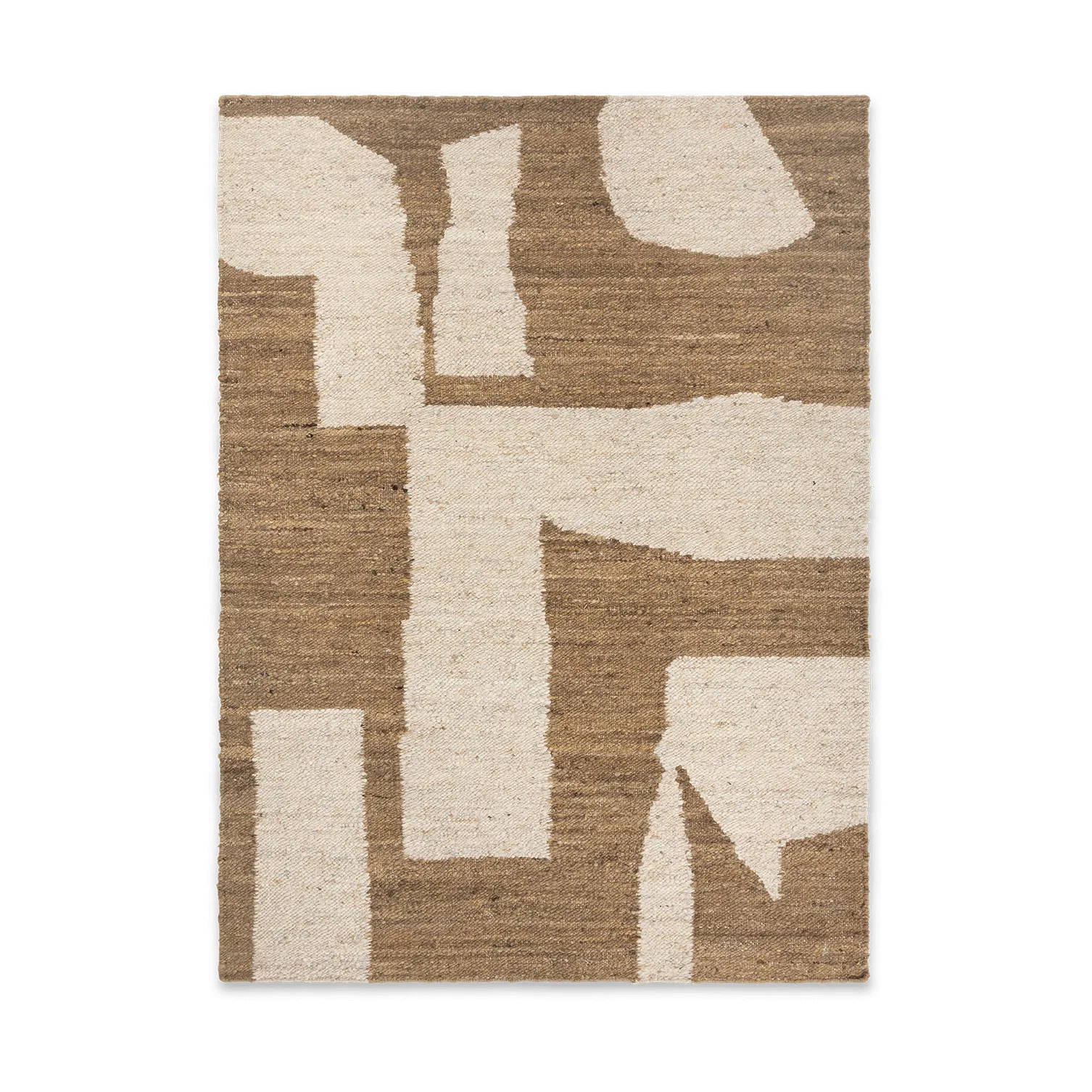 Piece ullmatta, Off-white-Toffee, 140x200 cm Ferm Living