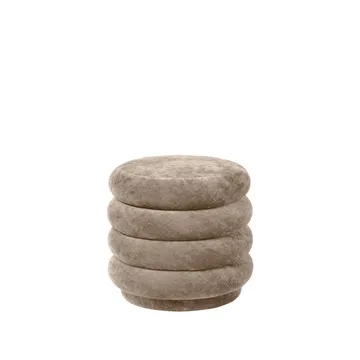 Pouf Round sittpuff - tyg faded velvet 26 beige - Ferm Living
