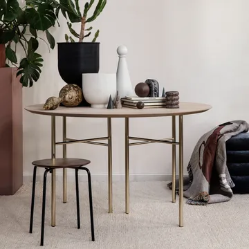 Pouf Round sittpuff - tyg faded velvet 26 beige - Ferm Living