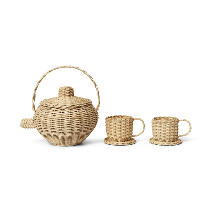 Rattan teservis 3 delar - Natural - Ferm Living