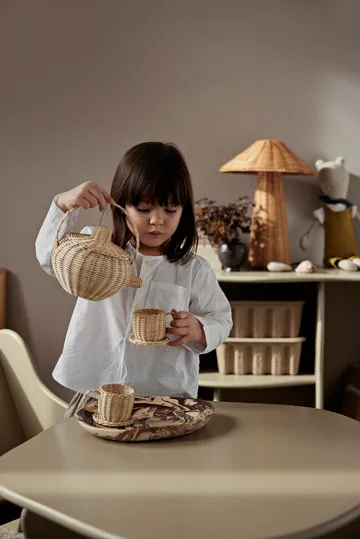 Rattan teservis 3 delar - Natural - Ferm Living
