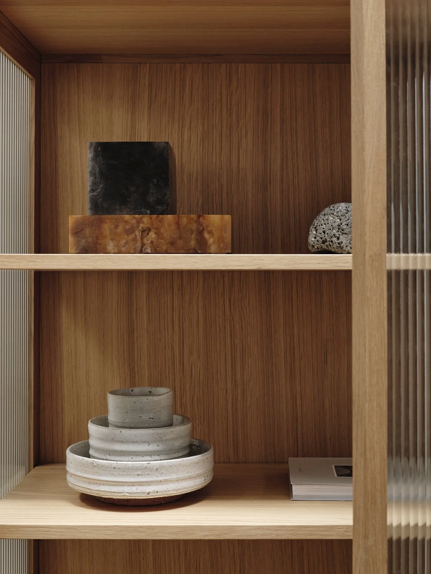Reed vitrinskåp 70x155 cm, Natural oak Ferm Living