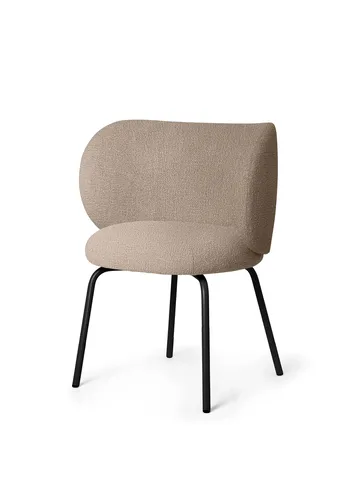 Rico dining chair bouclé - Sand-black - Ferm Living