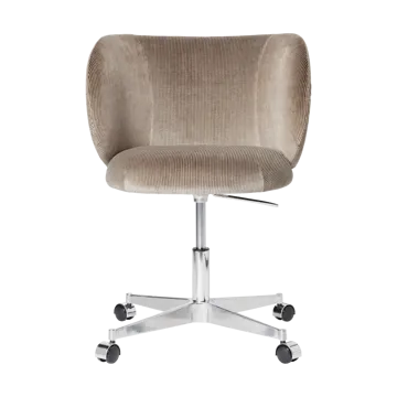 Rico dining chair på hjul Devoré Velvet - Flint Grey - Ferm Living