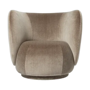 Rico lounge chair fåtölj - Devoré velvet-Flint grey - Ferm Living