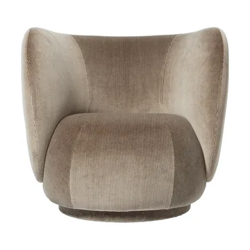 Rico lounge chair fåtölj swivel - Devoré velvet-Flint grey - Ferm Living
