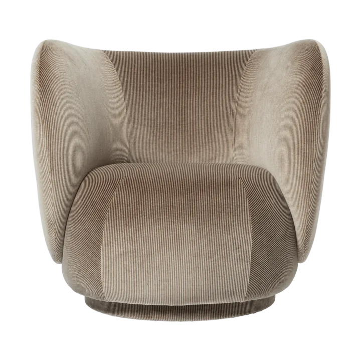 Rico lounge chair fåtölj swivel - Devoré velvet-Flint grey - Ferm Living