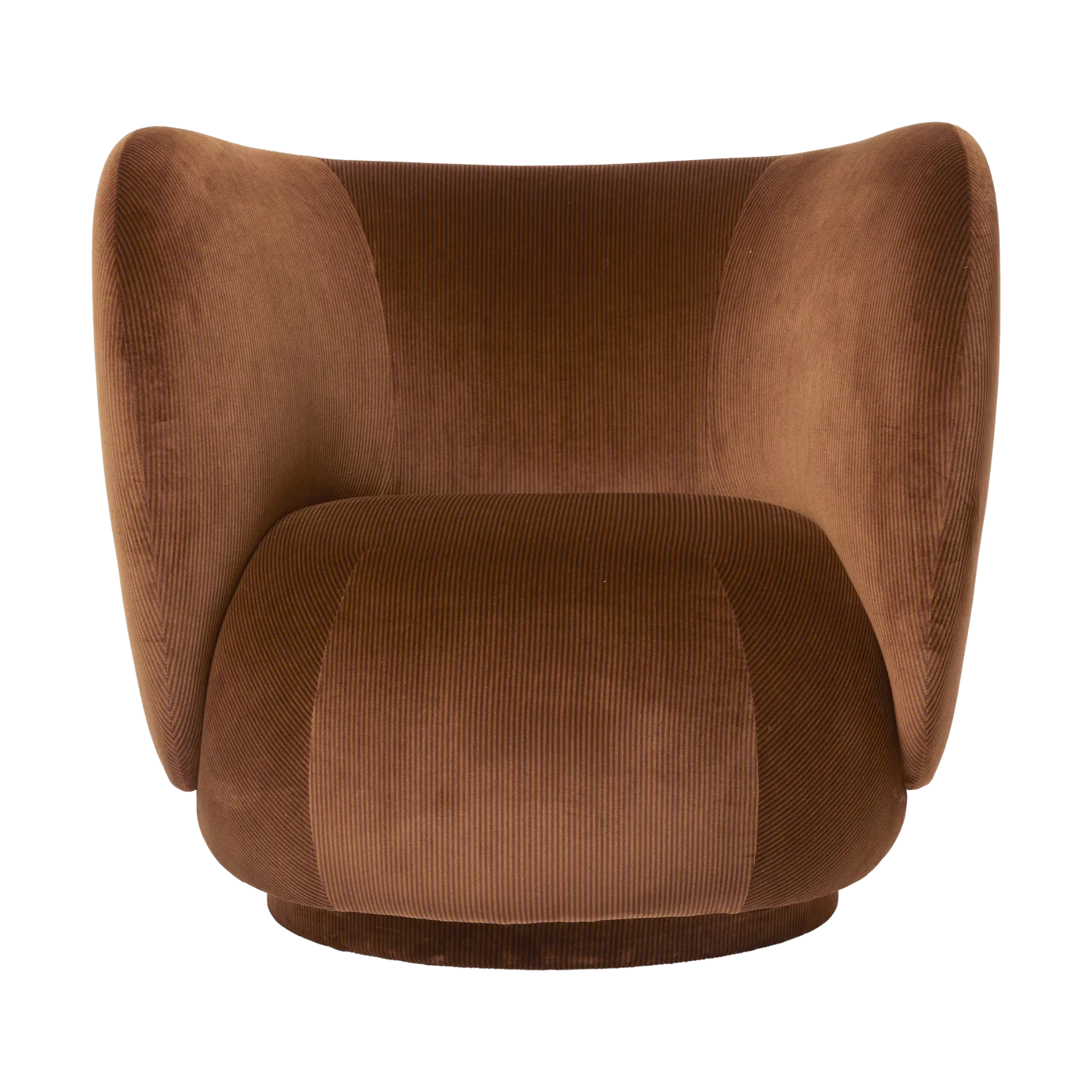 Rico lounge chair fåtölj swivel, Devoré velvet-Rust Ferm Living