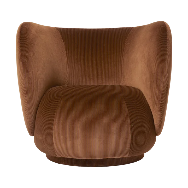Rico lounge chair fåtölj swivel - Devoré velvet-Rust - Ferm Living