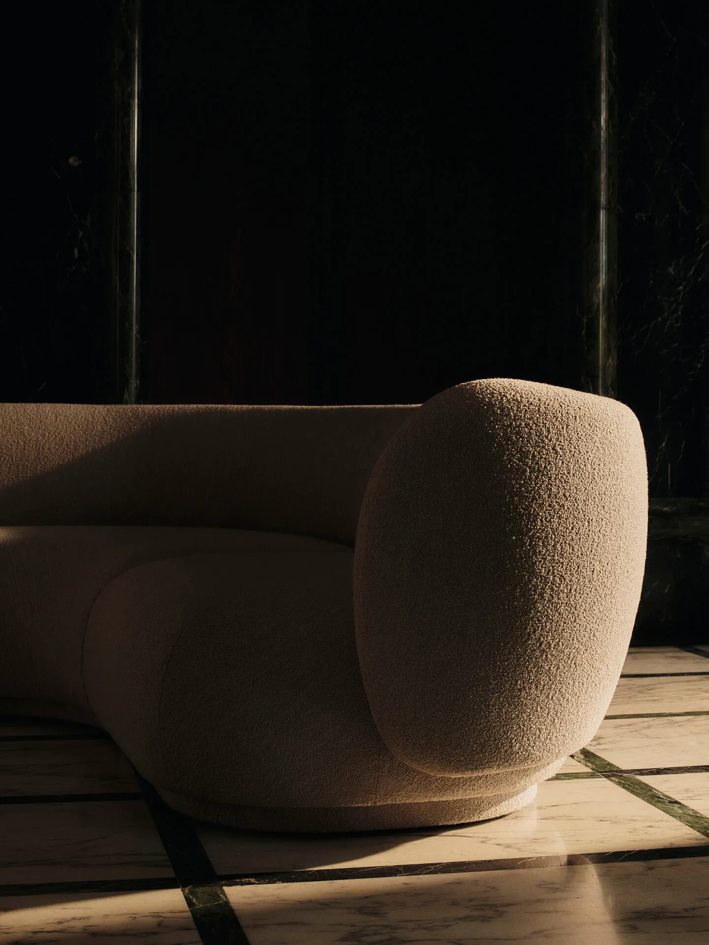 Rico soffmodul armrest R Soft Bouclé, Natural Ferm Living