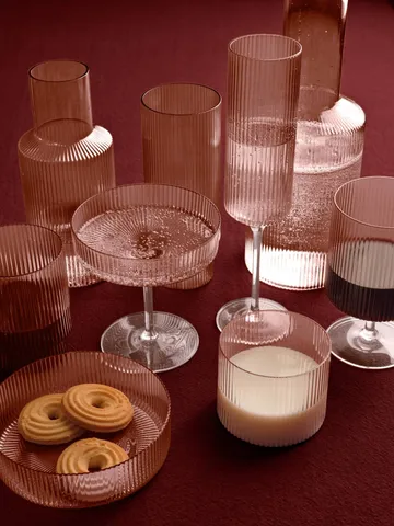 Ripple champagneglas 2-pack - Blush - Ferm Living