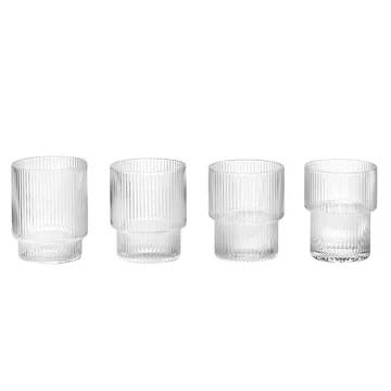 Ripple glas 4-pack - klar - Ferm Living