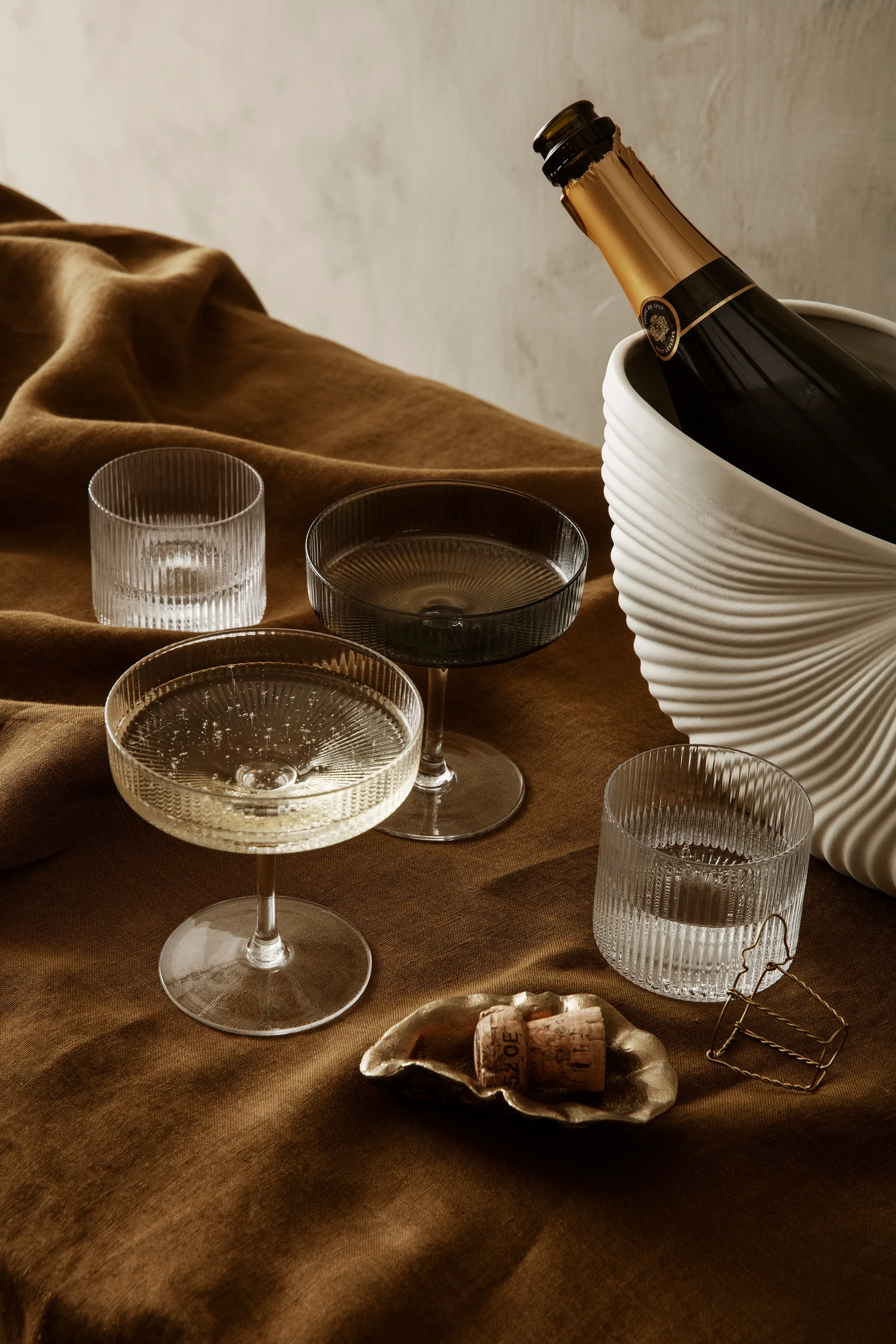 Ripple glas lågt 4-pack, Clear Ferm Living