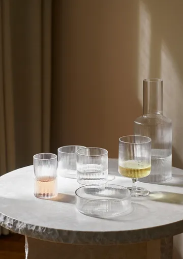 Ripple glas lågt 4-pack - Clear - Ferm Living