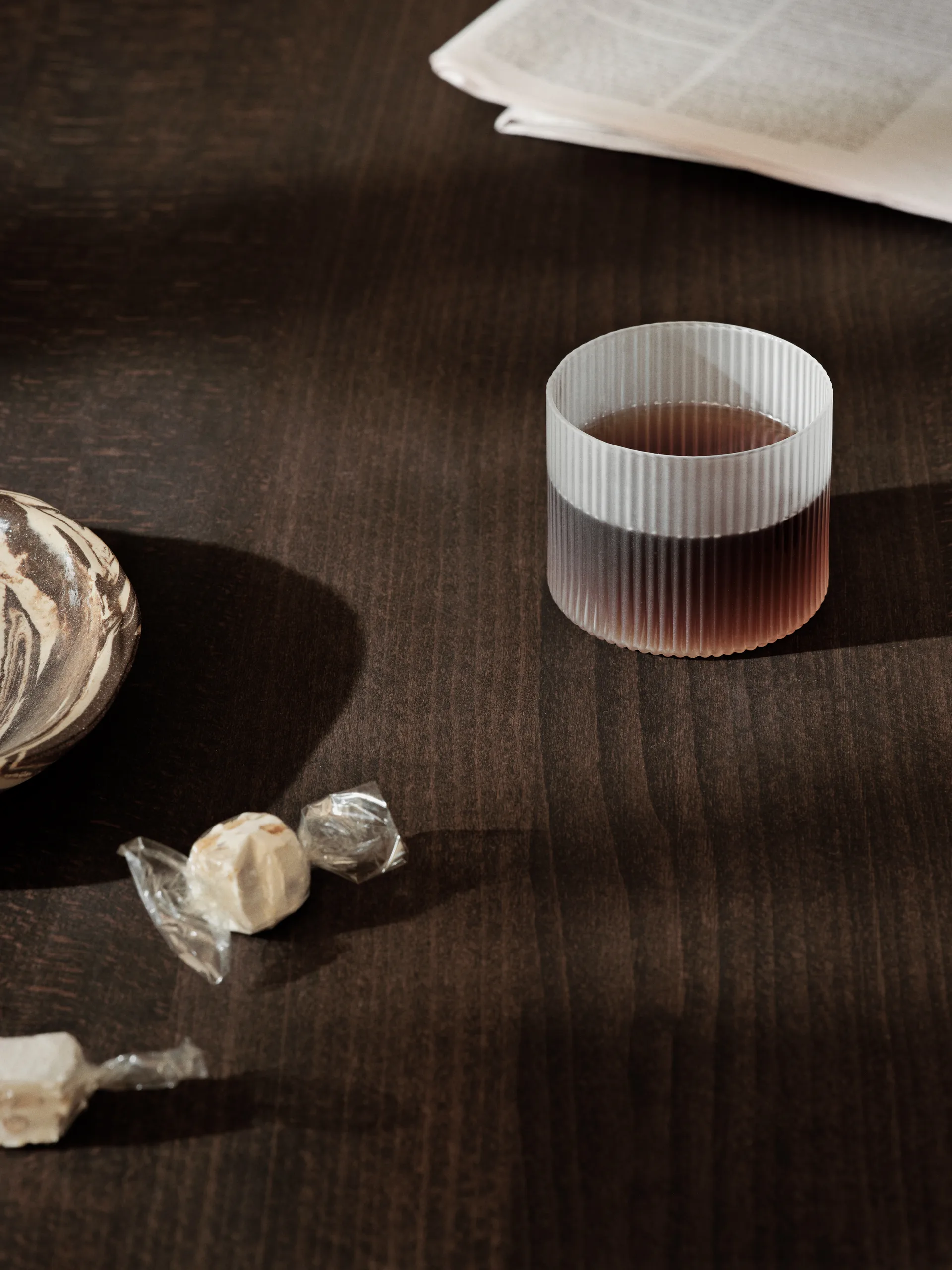 Ripple glas lågt 4-pack, Frosted Ferm Living