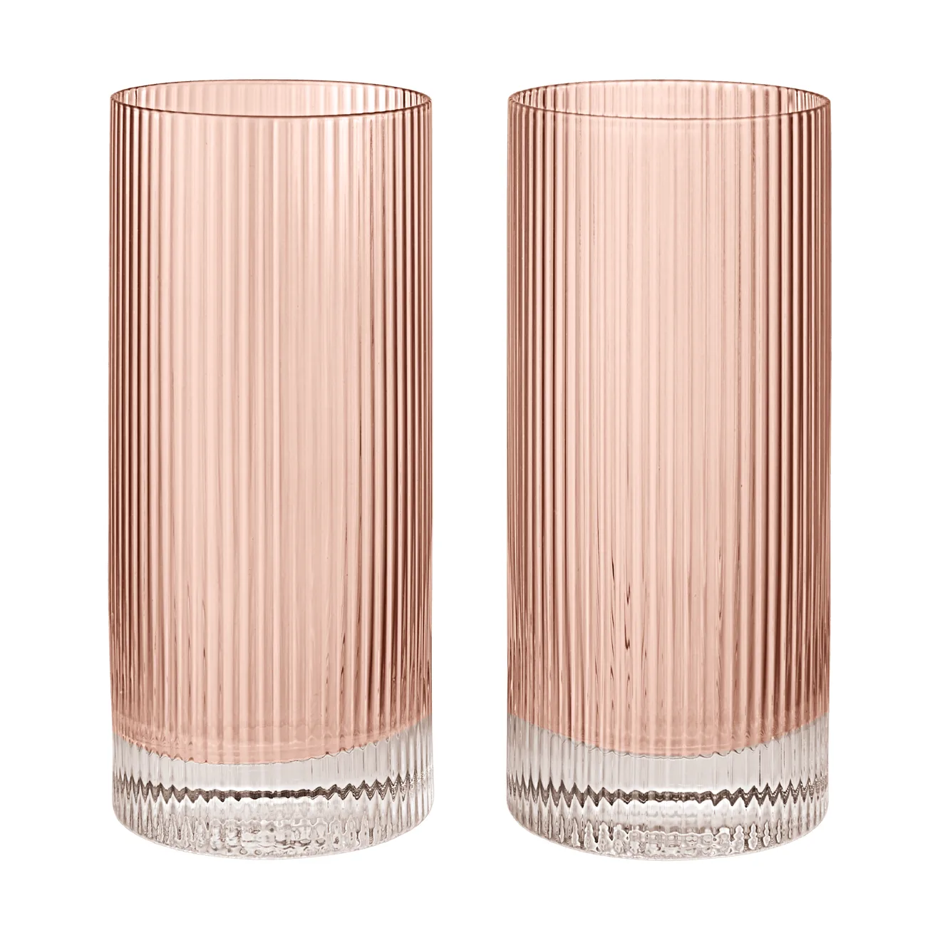 Ripple Highball glas 48 cl 2-pack, Blush Ferm Living