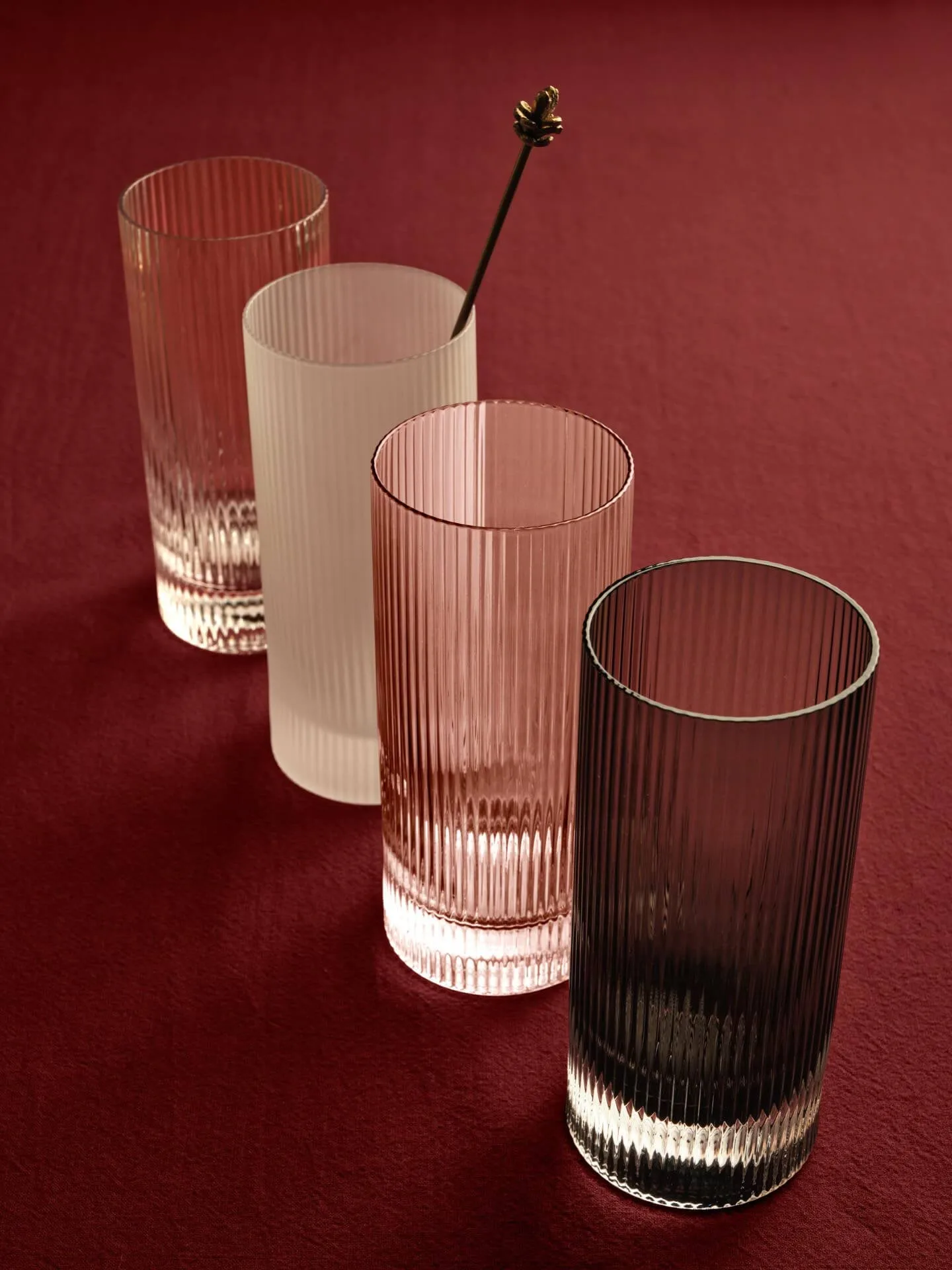 Ripple Highball glas 48 cl 2-pack, Frosted Ferm Living