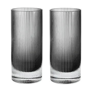 Ripple Highball glas 48 cl 2-pack - Smoked grey - Ferm Living