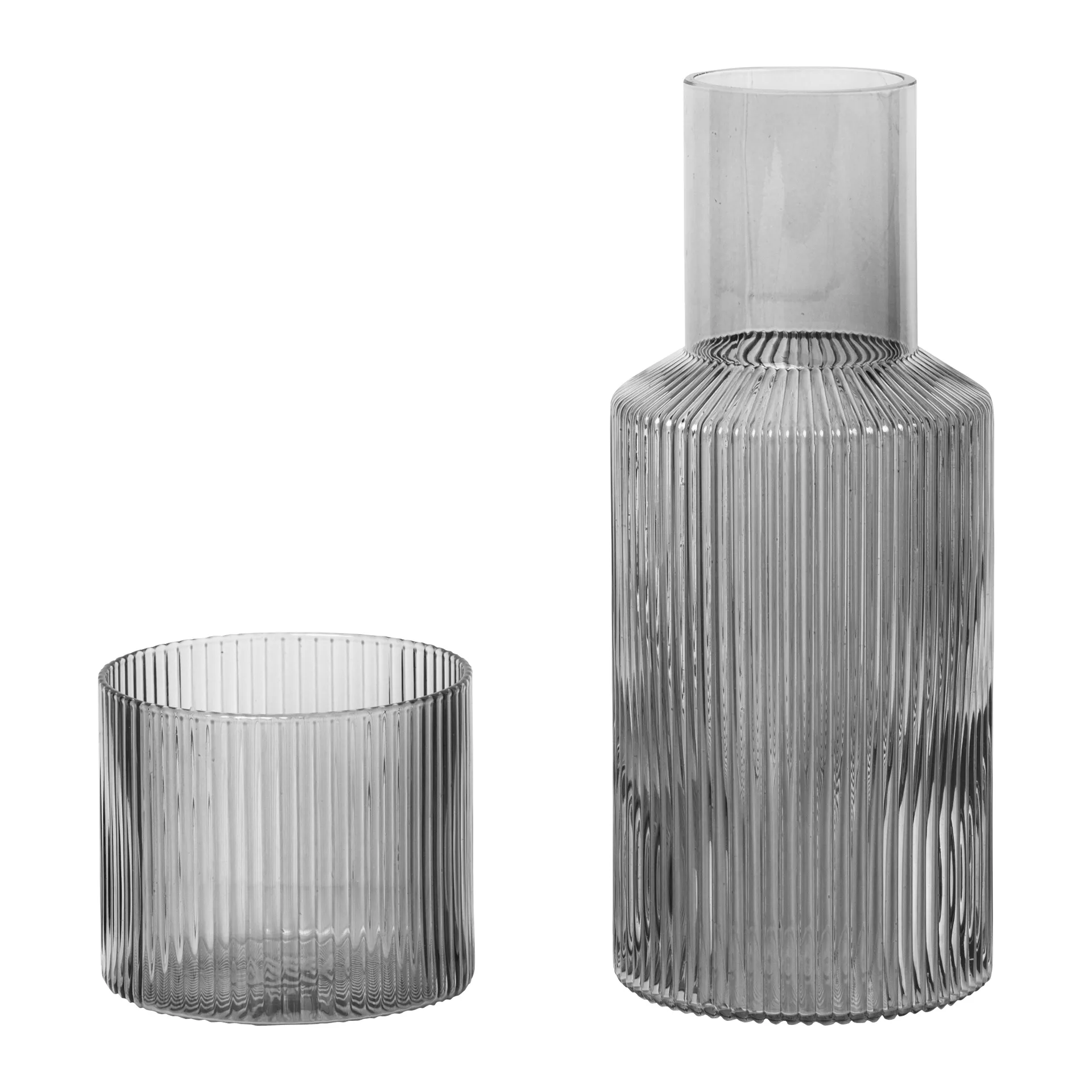 Ripple small karaff set, Smoked grey Ferm Living