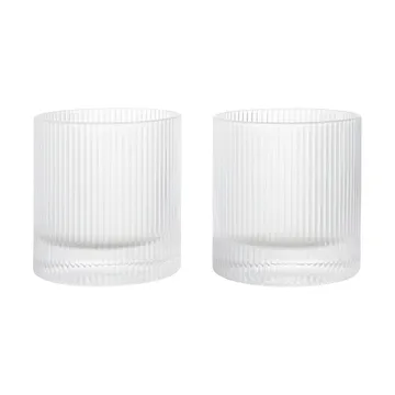 Ripple tumbler glas 25 cl 2-pack - Clear - Ferm Living