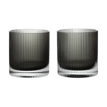 Ripple tumbler glas 25 cl 2-pack - Smoked Grey - Ferm Living