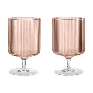 Ripple vinglas 2-pack - Blush - Ferm Living